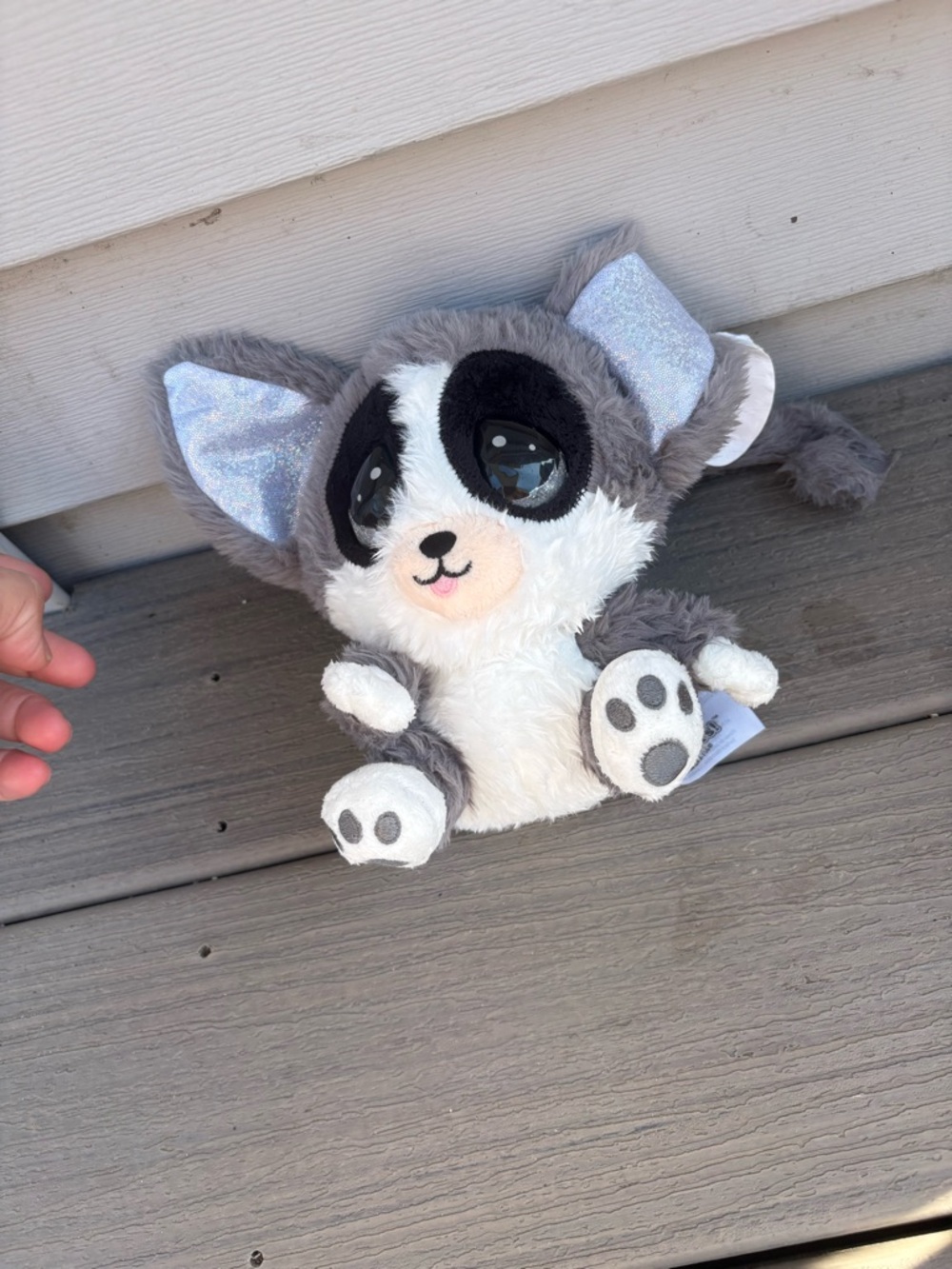 Plush Grey & White Woodland Puppy Stuffed Toy